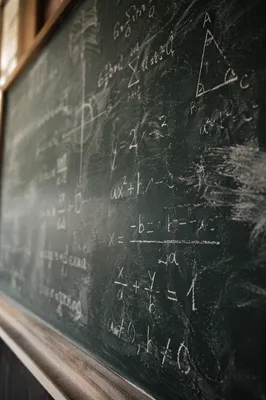 Vintage Chalkboard with Handwritten Math Equations