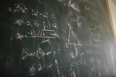 Vintage Chalkboard with Handwritten Math Equations