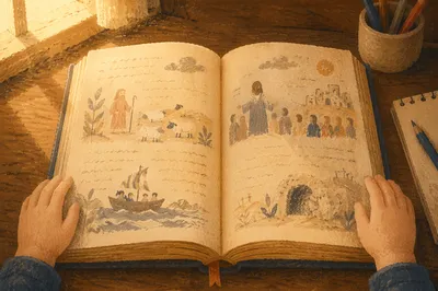 Child Hands Beside Wonder Filled Storybook