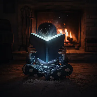 Child Reading by Magical Bedtime Glow