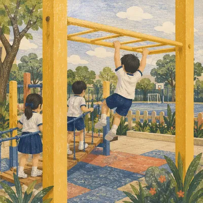 Children Playing at School Recess Playground