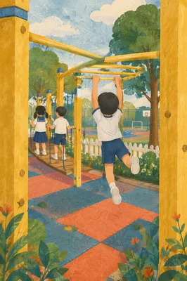 Children Playing at School Recess Playground