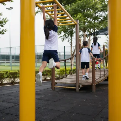 Children Playing at School Recess Playground