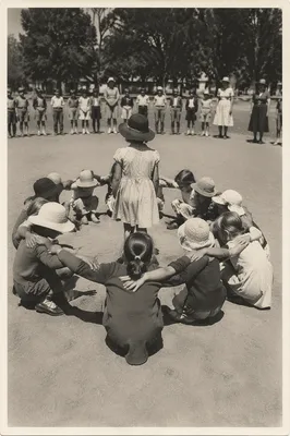 Vintage School Recess Playground Circle Game