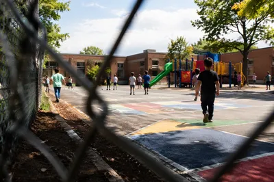 Children Playing at School Recess Outdoors