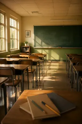 Quiet Early Morning Empty Classroom