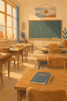 Empty Classroom with Morning Sunlight