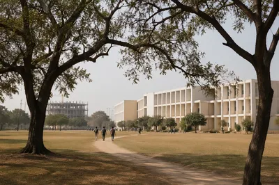 Quiet College Campus Afternoon Walk Scene