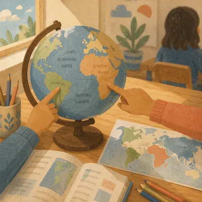 Globe and World Map Classroom Study