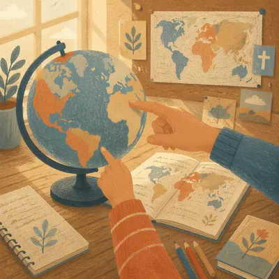 Faith Classroom Globe Geography Lesson