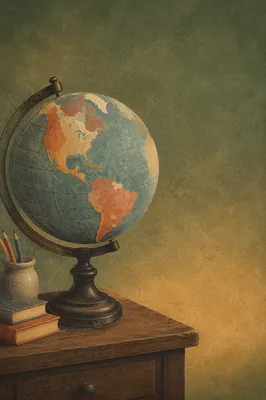 Vintage Classroom Globe for Geography Education