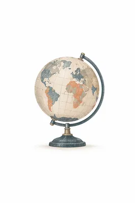 Minimal Vintage Globe for Geography Education