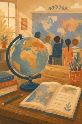 Vintage Globe in Faith Based Classroom