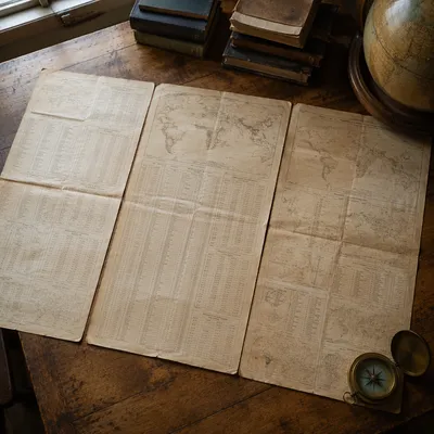 Vintage Geography Study Table with Globe