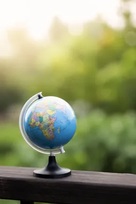 Classroom Globe in Morning Outdoor Light