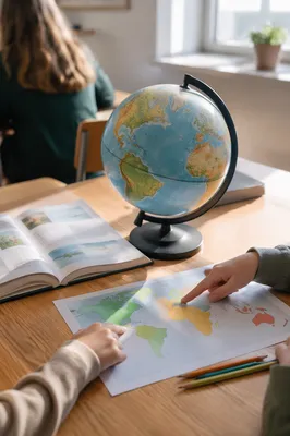 Globe and World Map Classroom Study