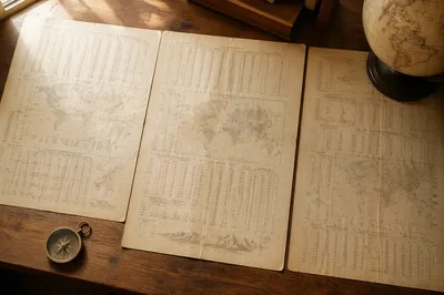 Vintage Globe and Geography Study Table