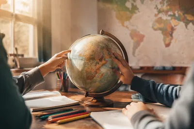 Faith-Based Classroom Globe Geography Lesson