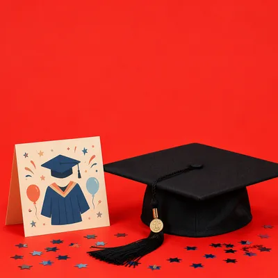 Graduation Cap and Diploma Celebration Background