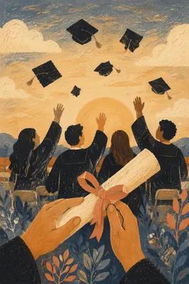 Golden Hour Graduation Diploma Celebration