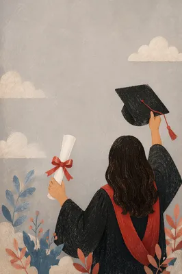 Graduate Hands Holding Cap and Diploma