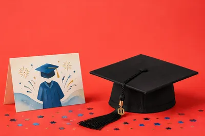 Graduation Cap and Diploma Celebration Background