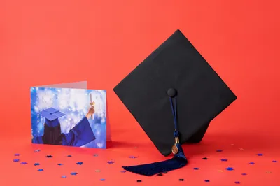 Graduation Cap and Diploma Celebration Still Life