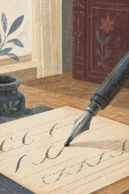 Fountain Pen on Calligraphy Practice Paper