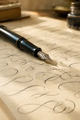 Fountain Pen on Calligraphy Practice Paper