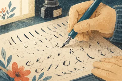 Close-Up Calligraphy Practice With Dip Pen