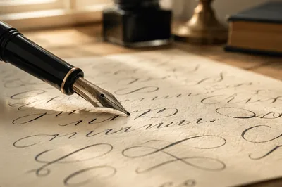 Fountain Pen on Calligraphy Practice Paper