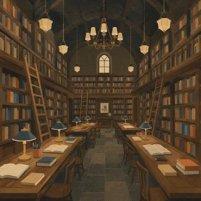 Quiet Study Room in Historic Library