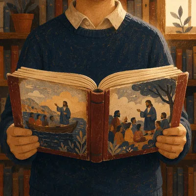 Quiet Library Study With Open Book