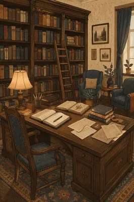 Quiet Private Library Study Room