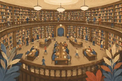 Quiet Circular Library Study Hall