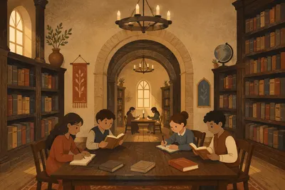Quiet Study Room in Historic Library