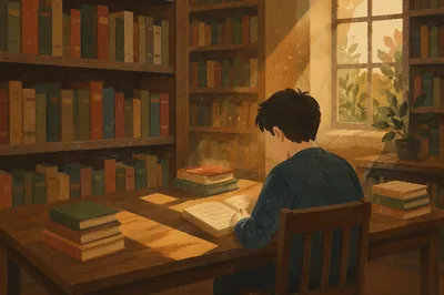 Quiet Christian Study in Old Library