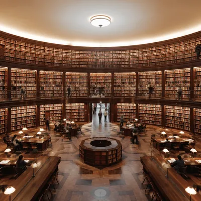 Quiet Grand Library Reading Room