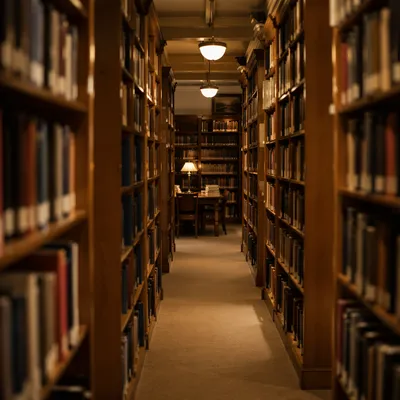 Quiet Library Aisle for Study