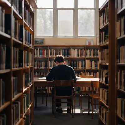 Quiet Library Study With Morning Light