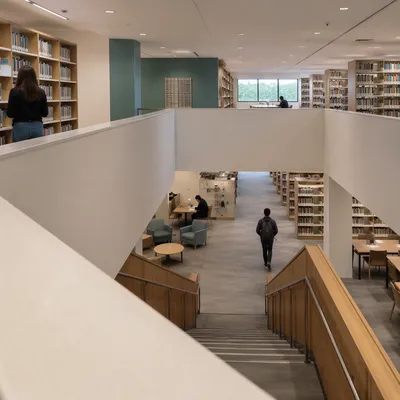 Quiet Modern Library Study Interior