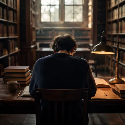 Quiet Library Study in Morning Light