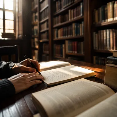 Quiet Library Study With Warm Afternoon Light
