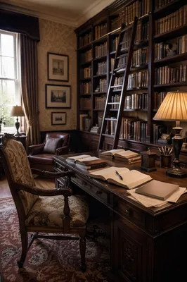 Quiet Traditional Library Study Room