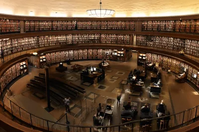 Quiet Grand Library Reading Room