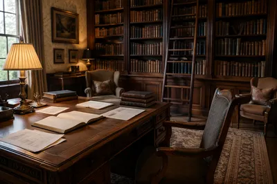 Quiet Traditional Library Study Room
