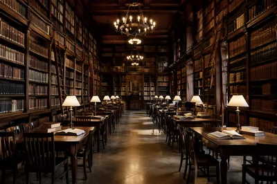 Quiet Study Room in Historic Library
