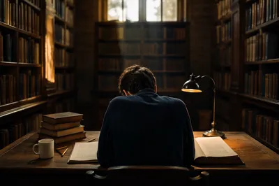 Quiet Study in Old Library