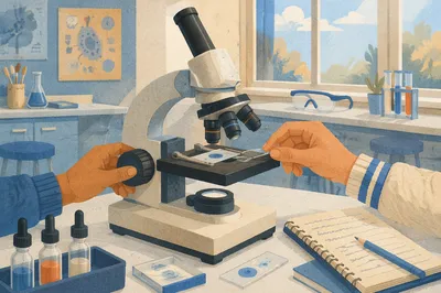 Close-Up Microscope in Science Classroom