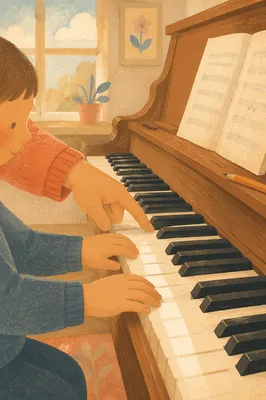 Piano Lesson Hands on Morning Keys